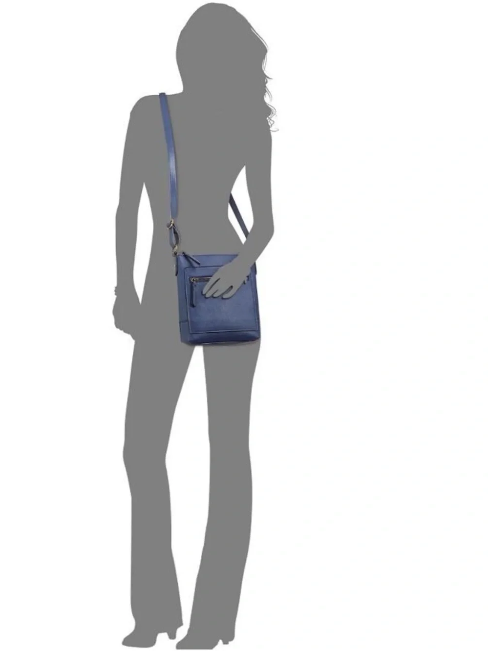Style & Co. Hudson North South Soft Faux Leather Navy Crossbody